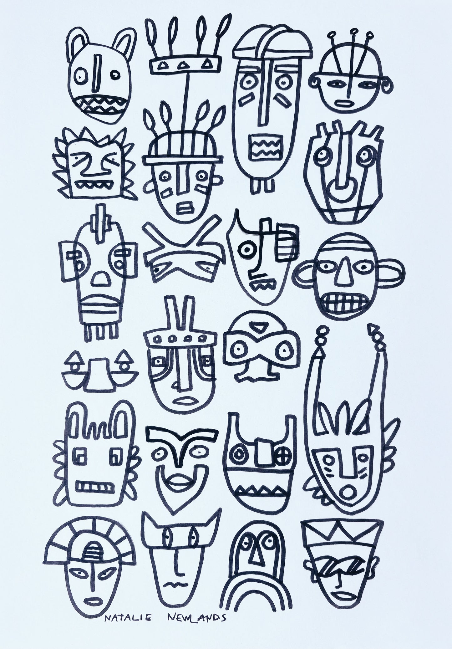 MASKS - Limited Edition A3 Art Print