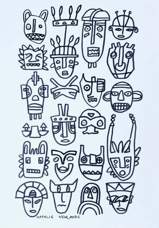 MASKS - Limited Edition A3 Art Print