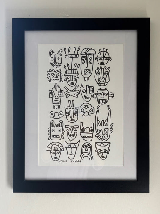 Masks - Limited Edition A3 Art Print